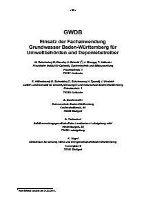 Bild der Titelseite der Publikation: GWDB - Einsatz der Fachanwendung Grundwasser Baden-Württemberg für Umweltbehörden und Deponiebetreiber