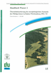 Bild der Titelseite der Publikation: Übersichtskartierung des morphologischen Zustands der Fließgewässer in Baden-Württemberg 1992-1993