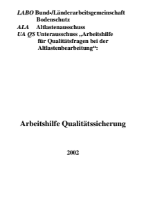 Bild der Titelseite der Publikation: Arbeitshilfe Qualitätssicherung 2002