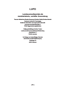 Bild der Titelseite der Publikation: LUPO - Landesumweltportale als modularisierte, verteilte Anwendung