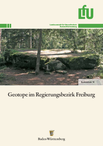 Bild der Titelseite der Publikation: Geotope im Regierungsbezirk Freiburg