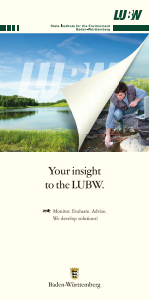 Bild der Titelseite der Publikation: Your insight into the LUBW.