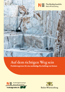 Bild der Titelseite der Publikation: Nachhaltig handeln: Steine - Auf dem richtigen Weg sein
