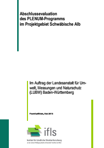 Bild der Titelseite der Publikation: Abschlussevaluation des PLENUM-Programms im Projektgebiet Schwäbische Alb - Langfassung
