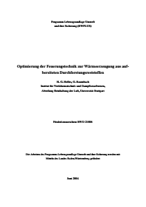 Bild der Titelseite der Publikation: Optimierung der Feuerungstechnik zur Wärmeerzeugung aus aufbereiteten Durchforstungsreststoffen