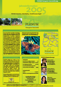 Bild der Titelseite der Publikation: Jahresinformation PLENUM Naturgarten Kaiserstuhl 2005