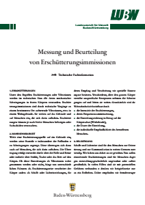 Bild der Titelseite der Publikation: Messung und Beurteilung von Erschütterungsimmissionen