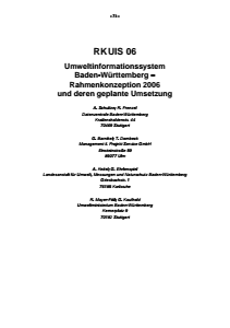 Bild der Titelseite der Publikation: RK UIS 06 - Umweltinformationssystem Baden-Württemberg - Rahmenkonzeption 2006 und deren geplante Umsetzung