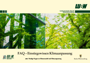 Bild der Titelseite der Publikation: FAQ - Einstiegswissen Klimaanpassung