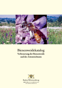 Bild der Titelseite der Publikation: Bienenweidekatalog. Verbesserung der Bienenweide und des Artenreichtums.