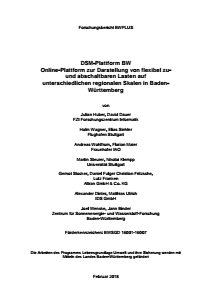 Bild der Titelseite der Publikation: DSM-Plattform BW Online-Plattform zur Darstellung von flexibel zu- und abschaltbaren Lasten auf unterschiedlichen regionalen Skalen in Baden-Württemberg