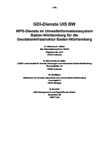 Bild der Titelseite der Publikation: GDI-Dienste UIS BW - WPS-Dienste im Umweltinformationssystem Baden-Württemberg für die Geodateninfrastruktur Baden-Württemberg