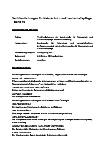 Bild der Titelseite der Publikation: Band 40 - Veröffentlichungen der Landesstelle für Naturschutz und Landschaftspflege Baden-Württemberg
