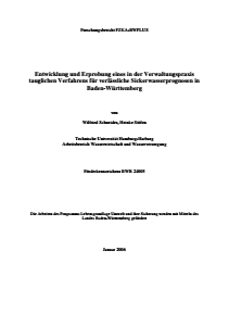Bild der Titelseite der Publikation: Entwicklung und Erprobung eines in der Verwaltungspraxis tauglichen Verfahrens für verlässliche Sickerwasserprognosen in Baden-Württemberg