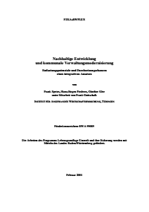 Bild der Titelseite der Publikation: Nachhaltige Entwicklung und kommunale Verwaltungsmodernisierung Entlastungspotenziale und Durchsetzungschancen eines integrativen Ansatzes