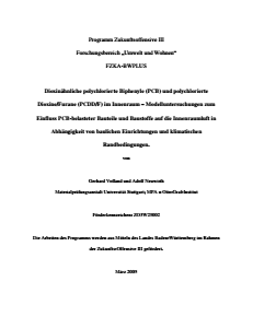 Bild der Titelseite der Publikation: Dioxinähnliche polychlorierte Biphenyle (PCB) und polychlorierte Dioxine/Furane (PCDD/F) im Innenraum
