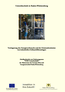 Bild der Titelseite der Publikation: Verringerung des Energieverbrauchs und der Feinstaubemission von industriellen Schlauchfilteranlagen - LOW-E & LOW-D FILTER