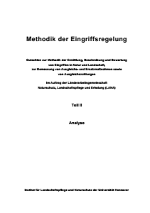 Bild der Titelseite der Publikation: LANA-Gutachten: Methodik der Eingriffsregelung (Teil II, Analyse)