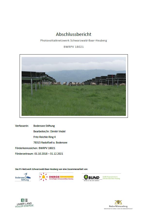 Bild der Titelseite der Publikation: Photovoltaiknetzwerk Schwarzwald-Baar-Heuberg