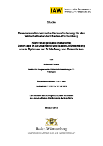Bild der Titelseite der Publikation: Ressourcenökonomische Herausforderung für den Wirtschaftsstandort Baden-Württemberg