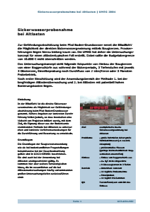 Bild der Titelseite der Publikation: Sickerwasserprobenahme bei Altlasten