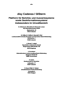 Bild der Titelseite der Publikation: disy Cadenza / GISterm - Plattform für Berichts- und Auswertesysteme sowie Geoinformationssysteme insbesondere im Umweltbereich