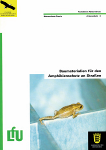 Bild der Titelseite der Publikation: Baumaterialien für den Amphibienschutz an Straßen