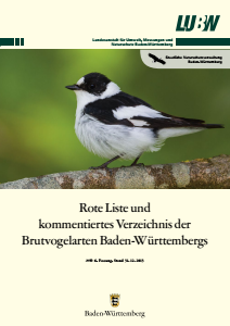 Bild der Titelseite der Publikation: Rote Liste und kommentiertes Verzeichnis der Brutvogelarten Baden-Württembergs
