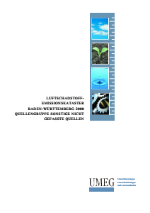 Bild der Titelseite der Publikation: Luftschadstoff-Emissionskataster Baden-Württemberg 2000. Sonstige nicht gefasste Quellen