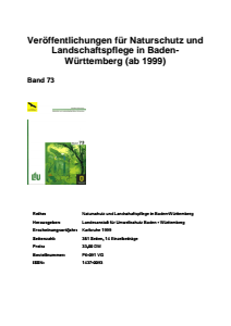 Bild der Titelseite der Publikation: Band 73 - Naturschutz und Landschaftspflege Baden-Württemberg