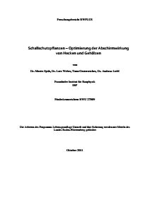 Bild der Titelseite der Publikation: Schallschutzpflanzen - Optimierung der Abschirmwirkung von Hecken und Gehölzen