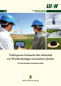 Bild der Titelseite der Publikation: Tieffrequente Geräusche inkl. Infraschall von Windkraftanlagen und anderen Quellen