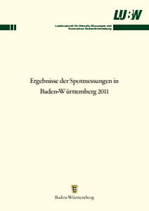 Bild der Titelseite der Publikation: Ergebnisse der Spotmessungen in Baden-Württemberg 2011