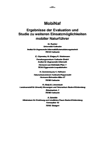 Bild der Titelseite der Publikation: MobiNaf - Ergebnisse der Evaluation und Studie zu weiteren Einsatzmöglichkeiten mobiler Naturführer