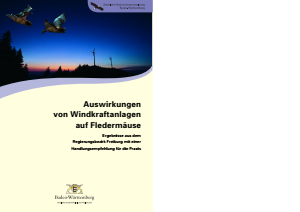 Bild der Titelseite der Publikation: Auswirkungen von Windkraftanlagen auf Fledermäuse