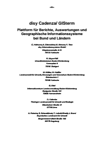 Bild der Titelseite der Publikation: disy Cadenza/ GISterm - Plattform für Berichte, Auswertungen und Geographische Informationssysteme bei Bund und Ländern