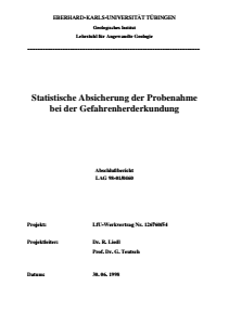 Bild der Titelseite der Publikation: Statistische Absicherung der Probenahme bei der Gefahrenherderkundung