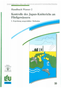 Bild der Titelseite der Publikation: Kontrolle des Japan-Knöterichs an Fließgewässern. Teil I