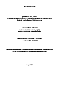 Bild der Titelseite der Publikation: geomatrix.bw: Teil 2: Prozessmodellierung und Chancenanalyse oberflächennaher Erdwärme in Baden-Württemberg