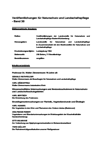 Bild der Titelseite der Publikation: Band 30 - Veröffentlichungen der Landesstelle für Naturschutz und Landschaftspflege Baden-Württemberg