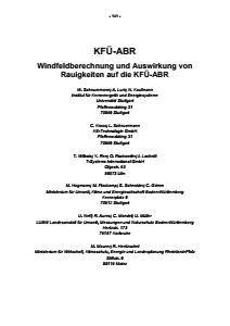 Bild der Titelseite der Publikation: KFÜ-ABR - Windfeldberechnung und Auswirkung von Rauigkeiten auf die KFÜ-ABR