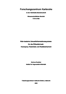 Bild der Titelseite der Publikation: Web-basierte Umweltinformationssysteme für die Öffentlichkeit