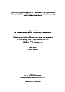 Bild der Titelseite der Publikation: Entwicklung eines Konzeptes zur optimierten Verwaltung der Gewässernetzdaten Baden-Württembergs
