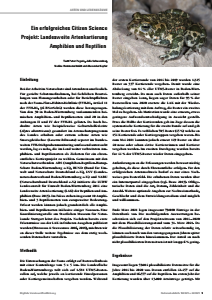 Bild der Titelseite der Publikation: Ein erfolgreiches Citizen Science Projekt: Landesweite Artenkartierung Amphibien und Reptilien