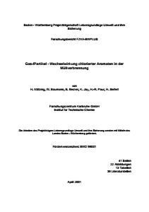Bild der Titelseite der Publikation: Gas-/Partikel - Wechselwirkung chlorierter Aromaten in der Müllverbrennung