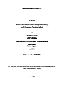 Bild der Titelseite der Publikation: WISINA - Wirtschaftlichkeit der Siedlungsentwicklung als Beitrag zur Nachhaltigkeit: Folgekostenrechner fokos bw