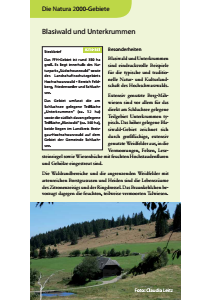 Bild der Titelseite der Publikation: Natura 2000 gemeinsam umsetzen - Blasiwald und Unterkrummen