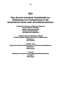 Bild der Titelseite der Publikation: SUI - Eine Service-orientierte Schnittstelle zur Einbindung von Fachsystemen in die semantische Suche nach Umweltinformationen