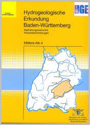Bild der Titelseite der Publikation: Hydrogeologische Erkundung Baden-Württemberg (HGE) - Mittlere Alb