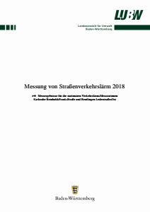 Bild der Titelseite der Publikation: Messung von Straßenverkehrslärm 2018